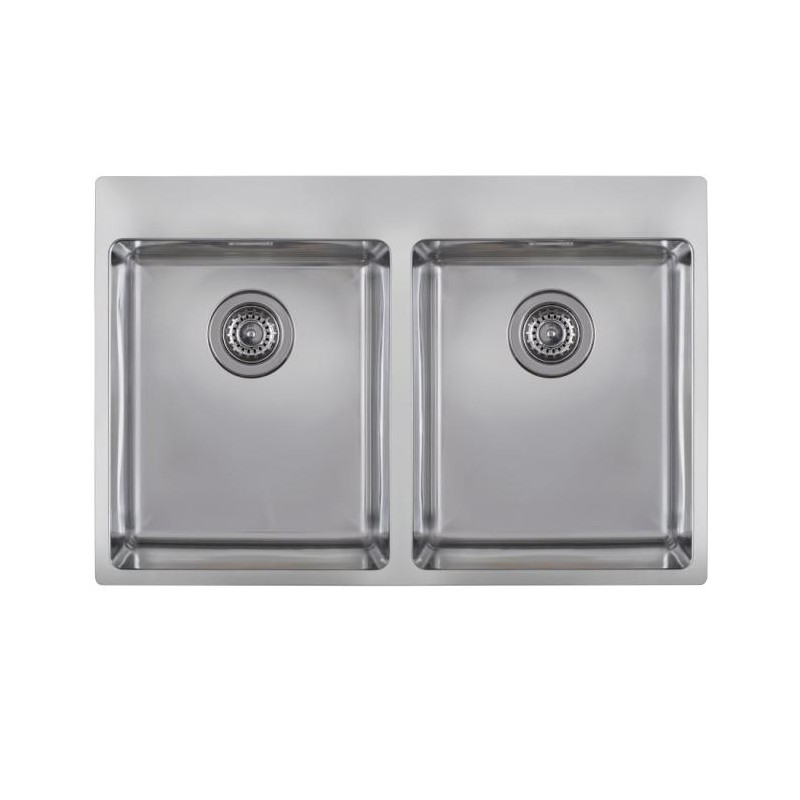 fregadero inox sobre encimera