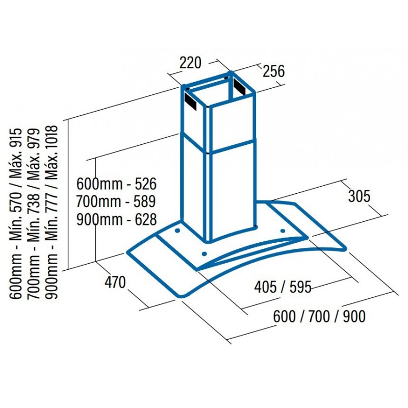 Campana CATA C GLASS 900 Cristal - Devoraprecios