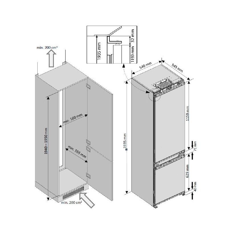 Combi BEKO BCNA306E2S 193x54cm - Devoraprecios