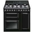 Cocina Gas SMEG TR93BL 90cm Negro Inox 6f