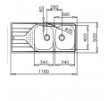 Fregadero TEKA Universe 80 T-XP 2C 1E REV Inox