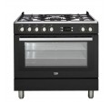 Cocina Gas BEKO GM15310DB Negro 5f 90cm