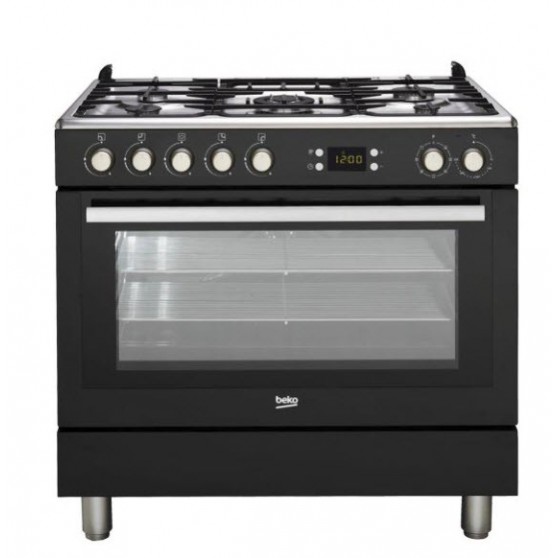 Cocina Gas BEKO GM15310DB Negro 5f 90cm