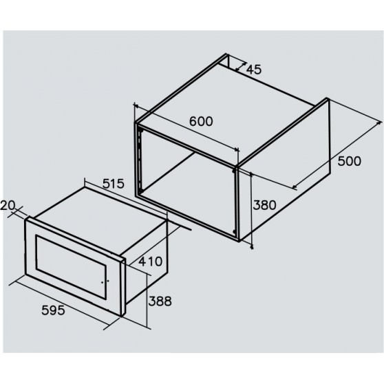 Microondas Integrable CATA MC25GTC Negro