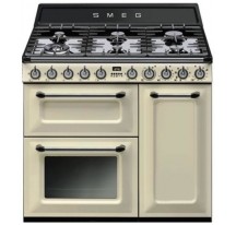 Cocina Gas SMEG TR93P 90cm Crema Inox 6f