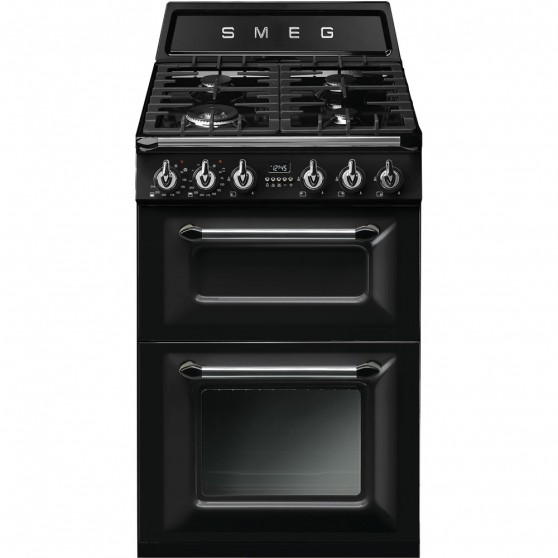 Cocina Gas y Elctrica SMEG TR62BL Negro 60cm 4f