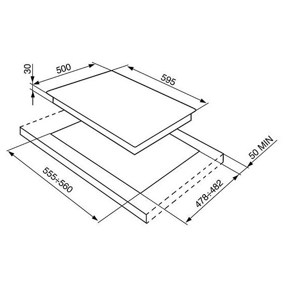 Placa Gas SMEG SR964PGH 60cm Crema 4f