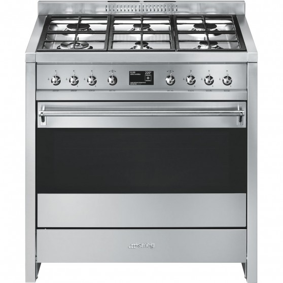 Cocina Gas y Elctrica SMEG A1-9 90cm Inox 6f