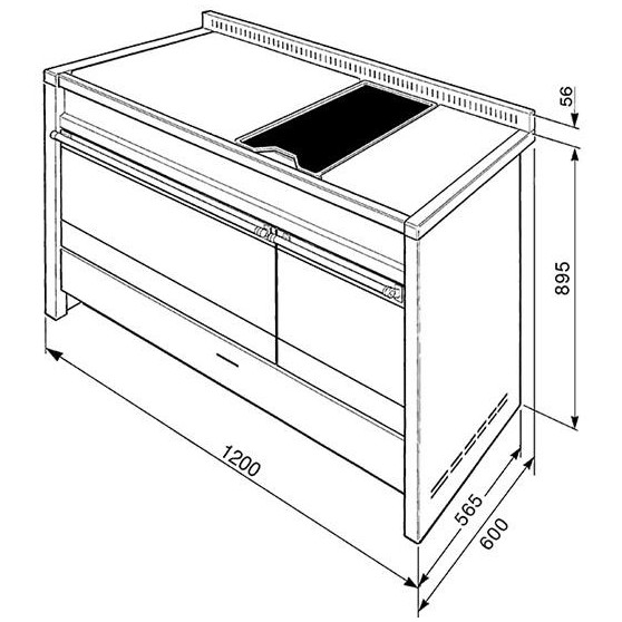 Cocina Gas y Elctrica SMEG A3-81 120cm Inox 6f