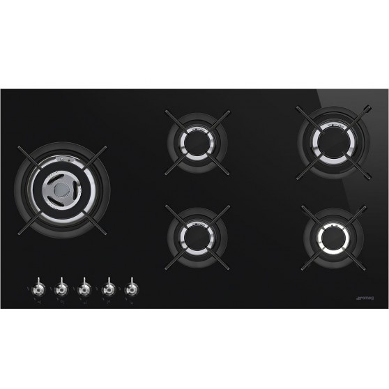 Placa Gas SMEG PV395LCN 90cm Negro 5f