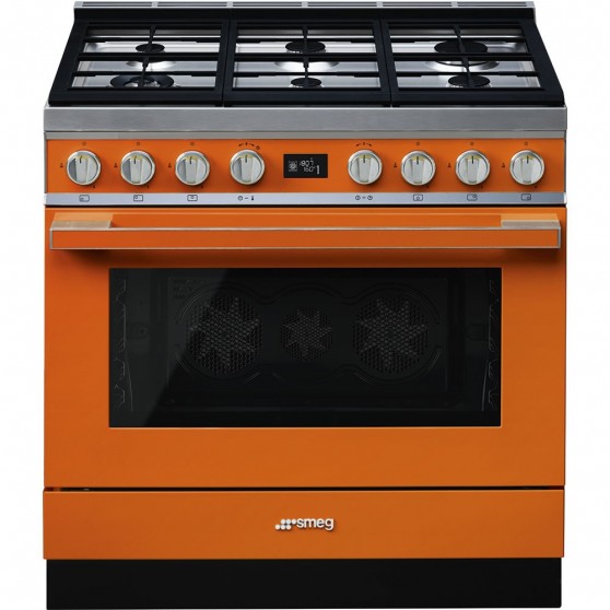 Cocina Gas y Eléctrica SMEG CPF9GMOR Naranja - Devoraprecios