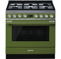 Cocina Gas y Elctrica SMEG CPF9GPOG Verde Oliva