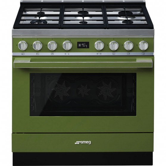 Cocina Gas y Elctrica SMEG CPF9GPOG Verde Oliva