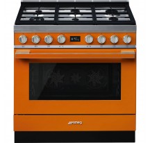 Cocina Gas y Elctrica SMEG CPF9GPOR Naranja