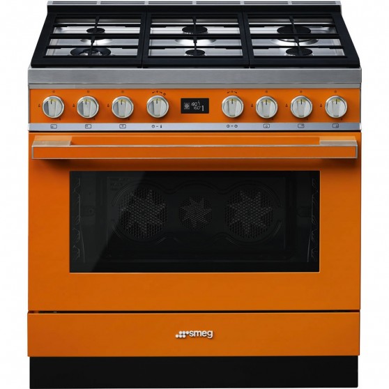 Cocina Gas y Elctrica SMEG CPF9GPOR Naranja