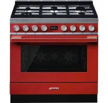 Cocina Gas y Elctrica SMEG CPF9GPR Rojo