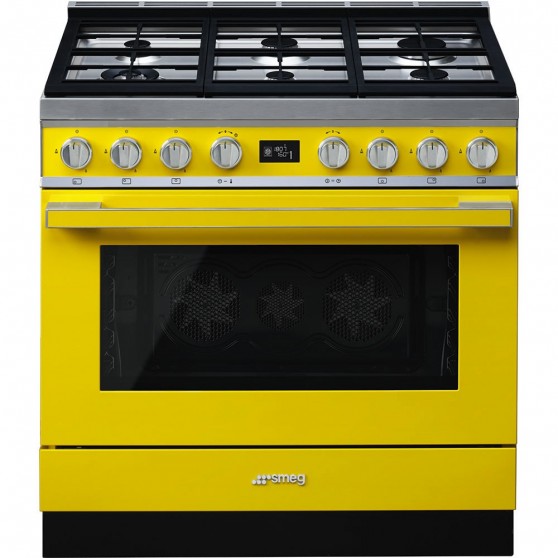 Cocina Gas y Elctrica SMEG CPF9GPYW Amarillo