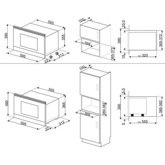 Microondas Integrable SMEG MP422X1 Inox