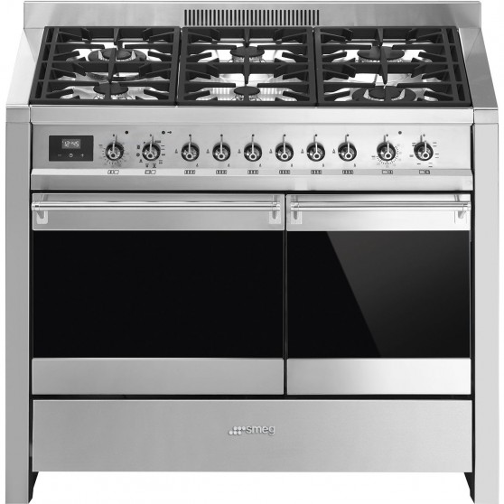 Cocina Gas SMEG A2PY-81 100cm Inox 6f Pirolisis