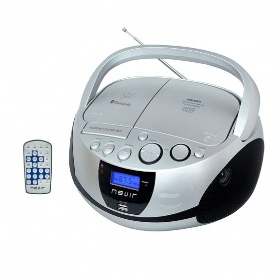 Radio CD NEVIR NVR-480 UB Plata Bluetooth