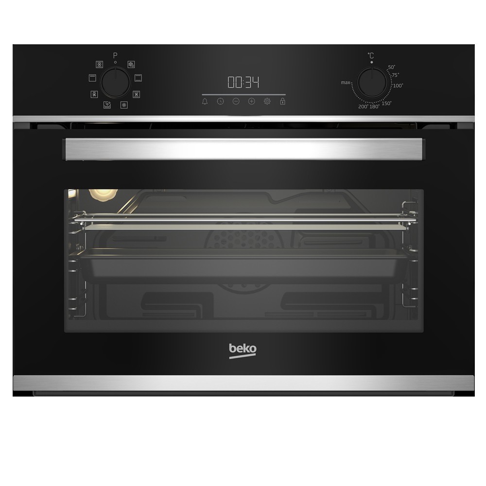 Horno BEKO BBCM13300X Cristal Negro 45cm - Devoraprecios