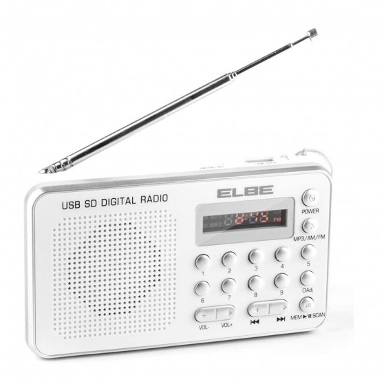 Radio Porttil ELBE RF-49-USB Plata Batera