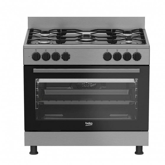 Cocina Gas BEKO GM 15120 DX NS Negro 5f 90cm