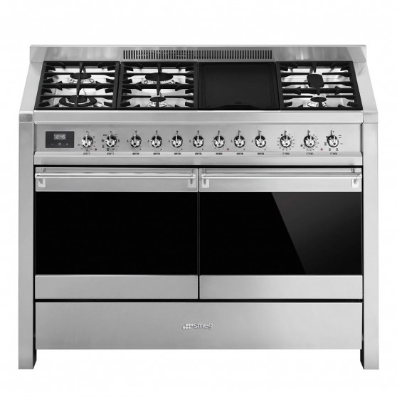 Cocina Gas y Elctrica SMEG A4-81 120cm Inox 6f