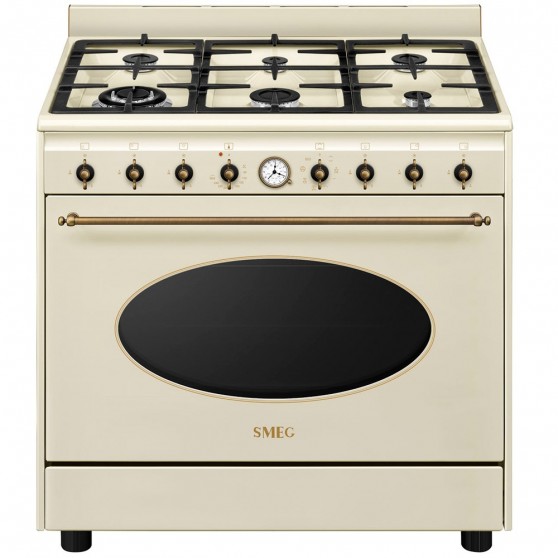 Cocina Gas y Eléctrica - Smeg A19, Eficiencia A+, 90 cm, 6 fuegos, Acero  Inoxidable | Electrónica Vicente