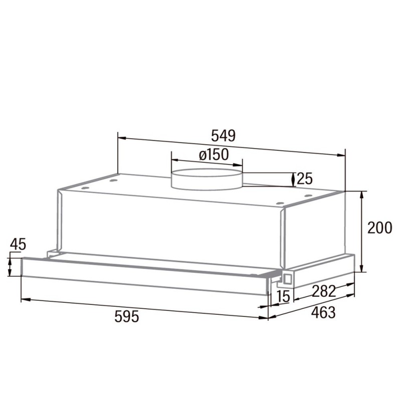 Mepamsa Slimline 60 Campana Telescópica 60cm C Inox