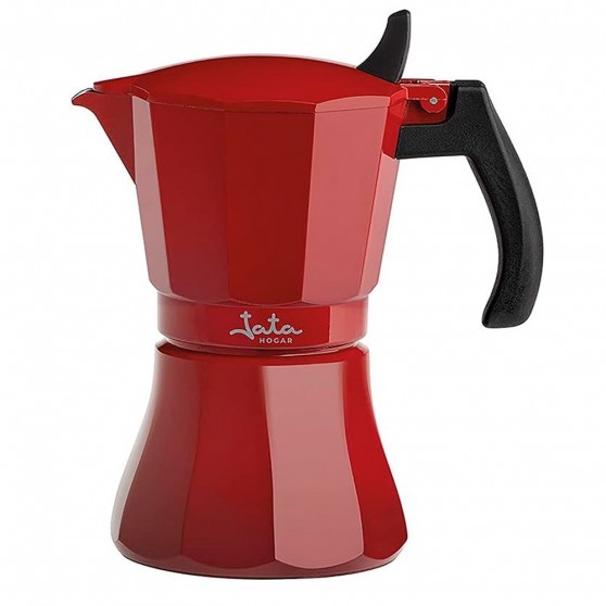 Cafetera Italiana Aluminio Roja 3 Tazas