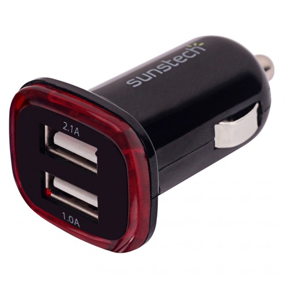 Cargador SUNSTECH DCU10BK USB Coche Dual