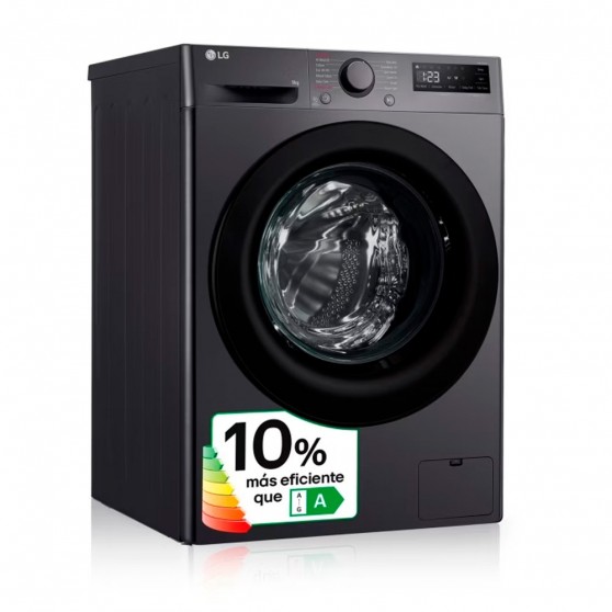 Lavadora LG F4WR5009A6M 9Kg Vapor AI 1400 A Grafit