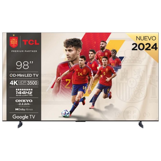 TV MiniLed TCL 98C855 4K QLED + Google TV Onkyo