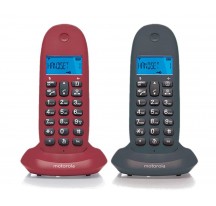 Pack Telfonos Inalmbricos MOTOROLA C1002LB+ Gris-Granate