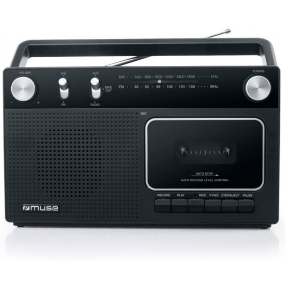 Radio Cassette Porttil MUSE M152R Negro