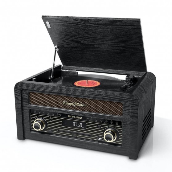 Tocadiscos MUSE MT-115 W Black Wood