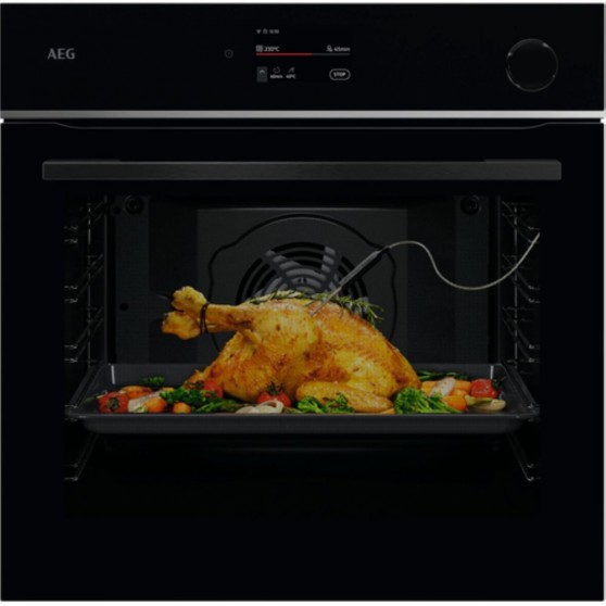 Horno AEG TR7PB73FSB Cristal Negro Perfil Inox Pirlisis