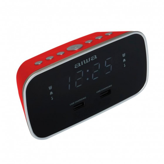 Radio Reloj Despertador AIWA CRU-19RD Rojo Cargador