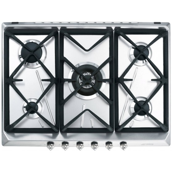 Placa Gas SMEG SRV576GH5 70cm Inox 5 Fuegos
