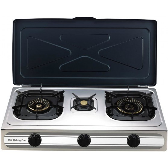 Hornillo de Gas ORBEGOZO FO3500 3 Fuegos Inox