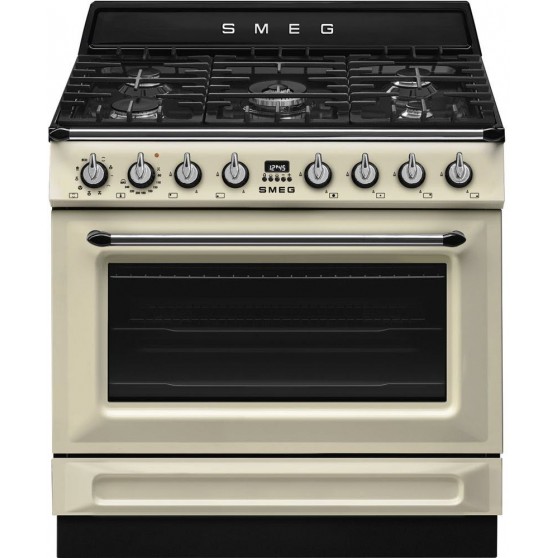 Cocina Gas y Elctrica SMEG TR90GMP 90cm Crema 5 fuegos