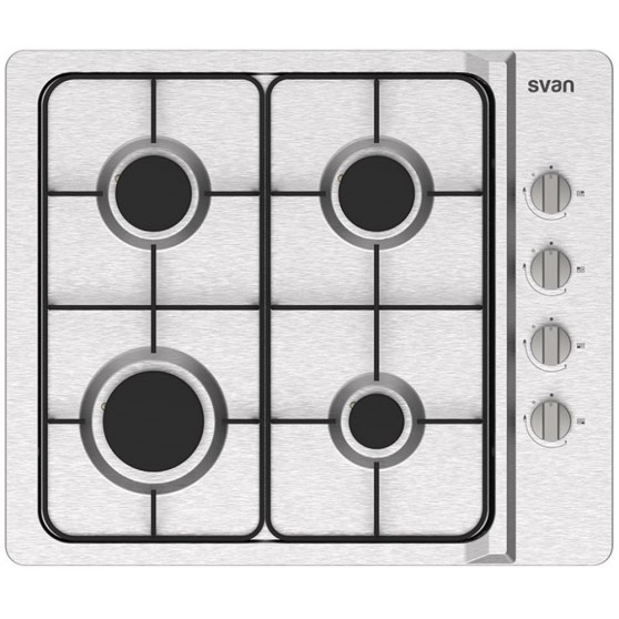 Placa Gas SVAN SG4600X 4 Zonas Acero Inox