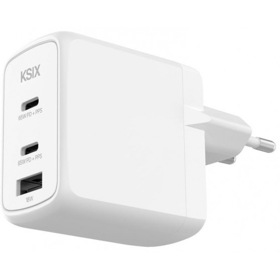 Cargador Red Elctrica KSIX BCD65GANACCB Blanco