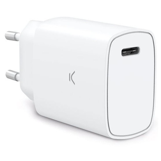 Cargador Red Elctrica KSIX Blanco USB-C 20W