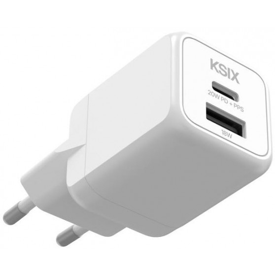Cargador Red Elctrica KSIX BCD20GANACB Blanco