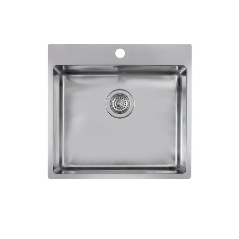 fregadero inox sobre encimera